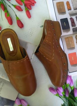 Кожаные клоги шлепанци туфли  от zara р 3710 фото