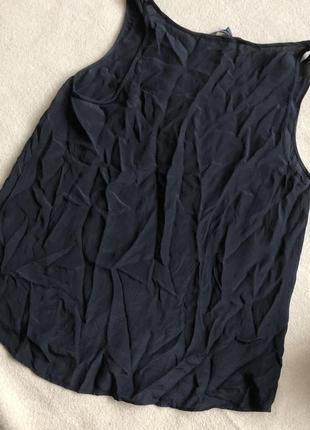 Шёлковая чёрная блузка french connection  размер 12(l)3 фото