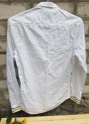 Белая хлопковая рубашка zara man испания