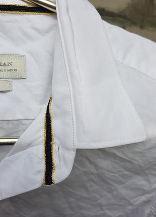 Белая хлопковая рубашка zara man испания