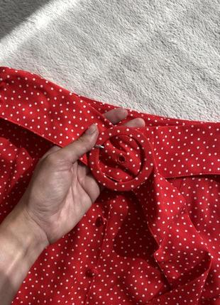 Красная юбка-миди zara6 фото