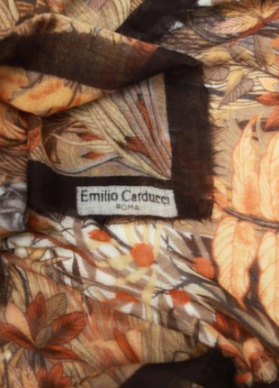 Винтажный большой шерстяной платок шаль emilio carducci roma italy3 фото