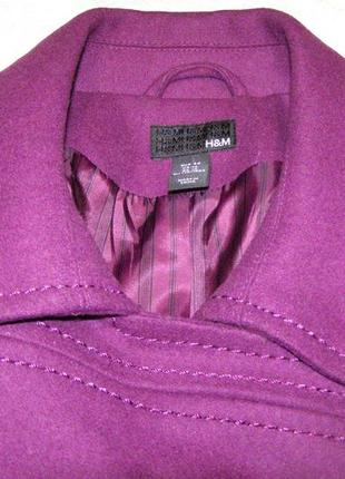 Шерстяное женское полу пальто h&amp;m (48- 50 р)5 фото