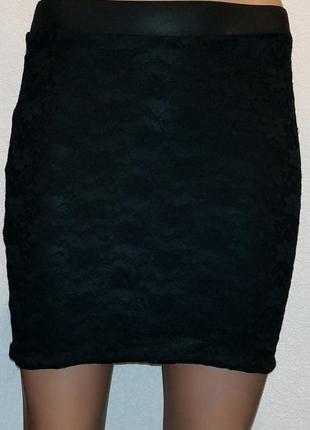 Мини-юбка черная кружево tally weijl2 фото