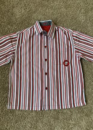 Рубашка в красно-белую полоску на 6-7 лет2 фото