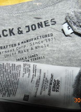 Катоновая новая футболка стрейч бренд jack&jones.м .5 фото