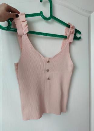 Нежный топ в рубчик новый!