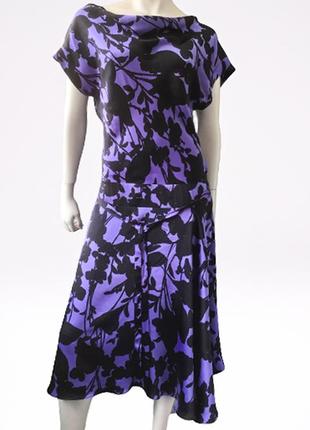 Шелковое платье (100%) с ярким красивым принтом бренда rene lezard, германия4 фото