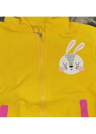 Курточка - вітровка для дівчинки! в двох кольорах рожевий та жовтий! розміри від 80см до 130см. є післяплата!8 фото