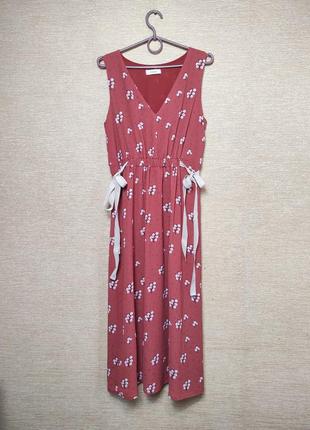 Платье сукня сарафан в цветы с завязками2 фото
