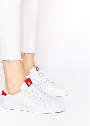 Білі шкіряні кросівки miss stan boots adidas