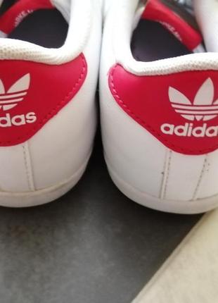 Белые кожаные кроссовки miss stan adidas4 фото
