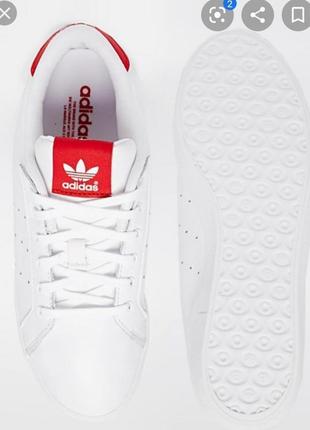 Белые кожаные кроссовки miss stan adidas2 фото