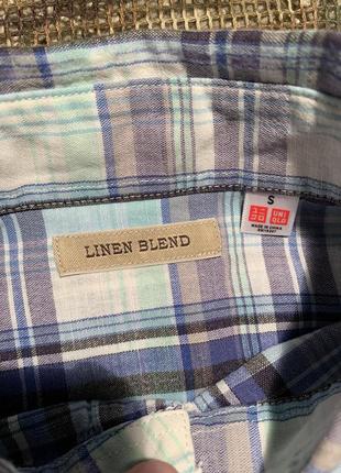 Рубашка uniqlo linen blend, оригинал, размер s4 фото