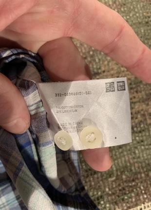Рубашка uniqlo linen blend, оригинал, размер s 5