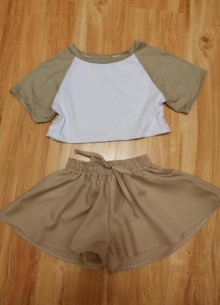 Костюм юбка-шорты и топ футболка детский (можно по отдельности)