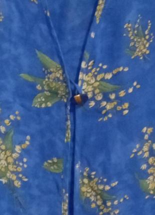 Симпатичная  винтажная блуза-туника,разлетайка 2в одном цветочный принт2 фото