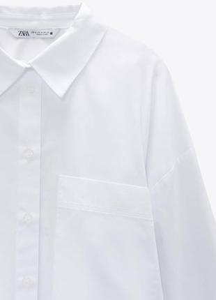 Шикарная белая рубашка оверсайз zara зара сорочка платье4 фото