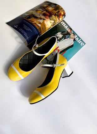 Nordic shoepeople туфли желтые лимонные натуральная лаковая кожа лак испания