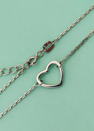 Кольє сердечко зі срібла - арт 970223351