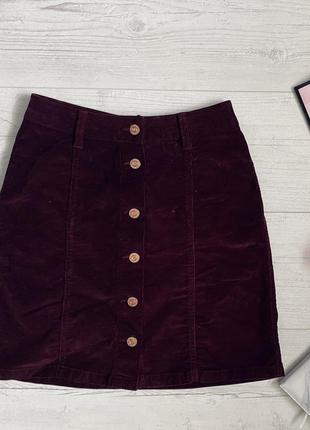 Спідниця замшева на гудзиках