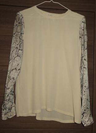 Женская блузка с длинным рукавом, р м, натур шелк