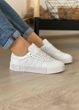 Шикарные женские кеды adidas samba white