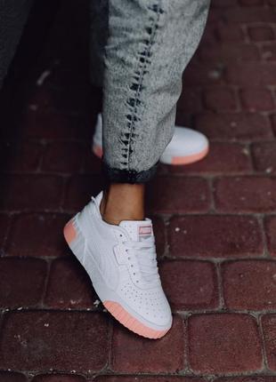 Шикарные женские кеды puma cali white/pink6 фото