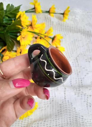 ⚱миниатюра соусник керамический декоративный горшок горшочек глина фаянс глазурь...