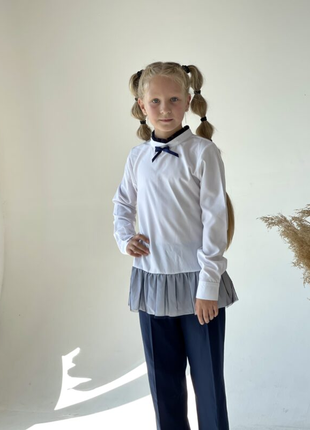 Стильна, модна шифонова блузочка з довгим рукавом