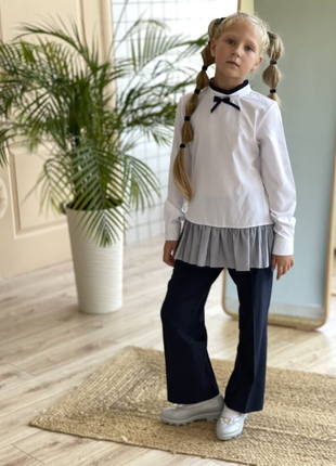 Стильная, модная шифоновая блузочка с длинным рукавом2 фото
