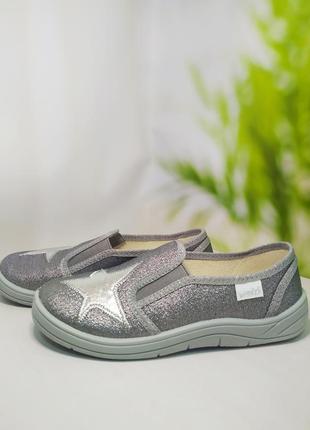 Сменная обувь. текстильные мокасины для девочек р.30-36