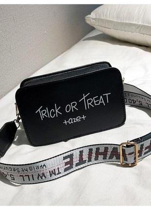 Женская сумка "трик" черная. сумочка через плечо черного цвета trick or treat4 фото