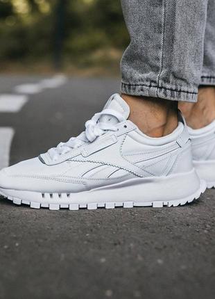 Шикарные мужские кроссовки reebok legacy white белого цвета4 фото