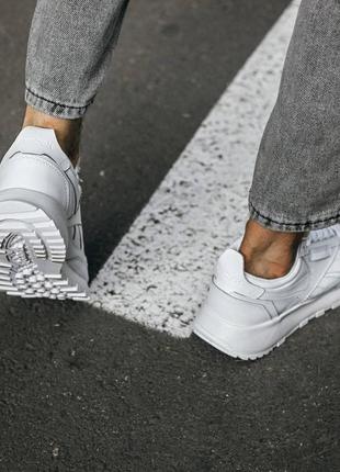 Шикарные мужские кроссовки reebok legacy white белого цвета7 фото