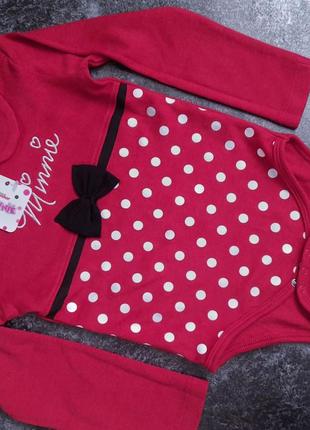 Бодик с рукавами, человечек, боди длинный рукав minnie disney