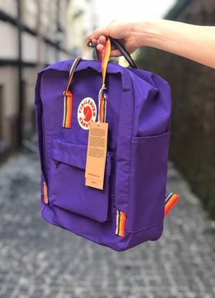 Рюкзак fjallraven kanken purple, rainbow 16л / smb2 фото