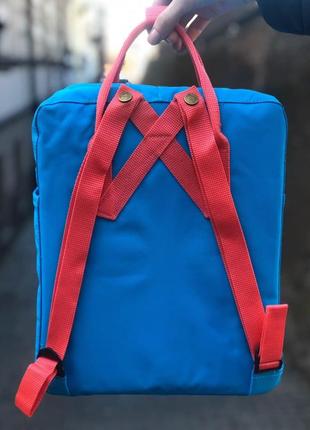 Рюкзак fjallraven kanken cream  blue-dark red 16л2 фото