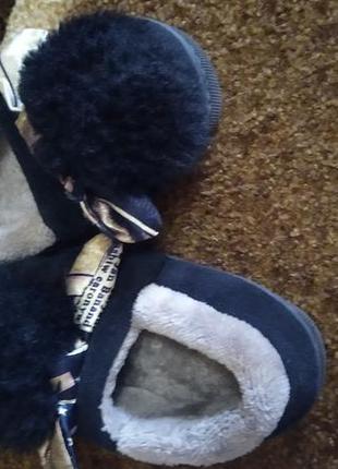 Тапочки с помпоном зимние 9