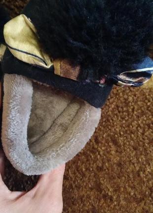 Тапочки с помпоном зимние 4