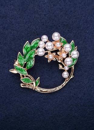 Брошка"віночок з перлами"