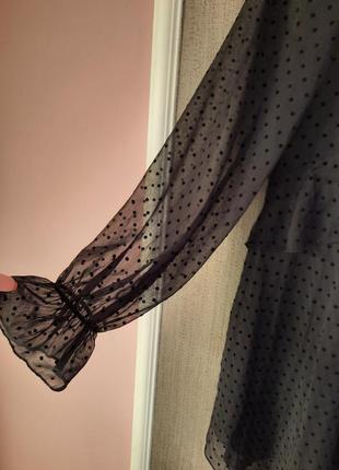 Zara нова колекція сукня блуза шифонова з мереживом прозора оверсайз4 фото