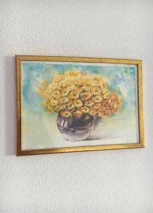 Картина аквареллю квіти ручна робота2 фото