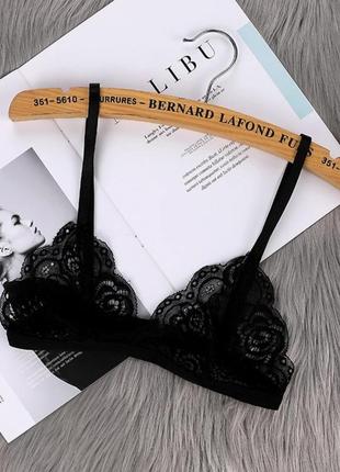 Бюстгальтер ажурний ліф бра ліфчик без кісточки чорний