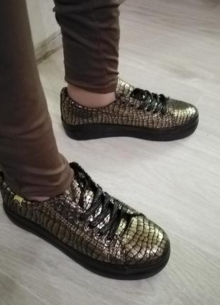 Кеды кроссовки слипоны женские (подростковые) текстильные черные золотистые1 фото