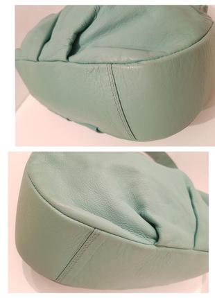 Изумительная кожаная сумка suzy smith англия красивый мятный цвет8 фото