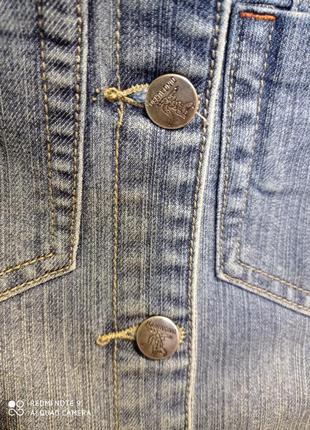 Х2. хлопковая короткая джинсовая куртка longjiajun на пуговицах хлопок бавовна бавовняна2 фото