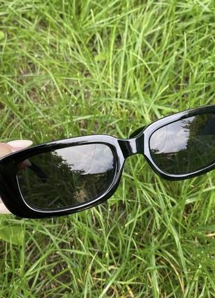 Очки окуляри сонцезахисні солнцезащитные квадратные прямоугольные черные чорні2 фото