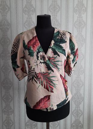 Блуза из льна и хлопка