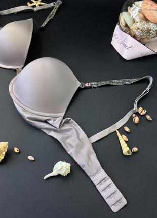 Бюстгальтер з камінням пуш-ап сірий very sexy push-up bra victoria's secret 🇺🇸оригінал🇺🇸3 фото